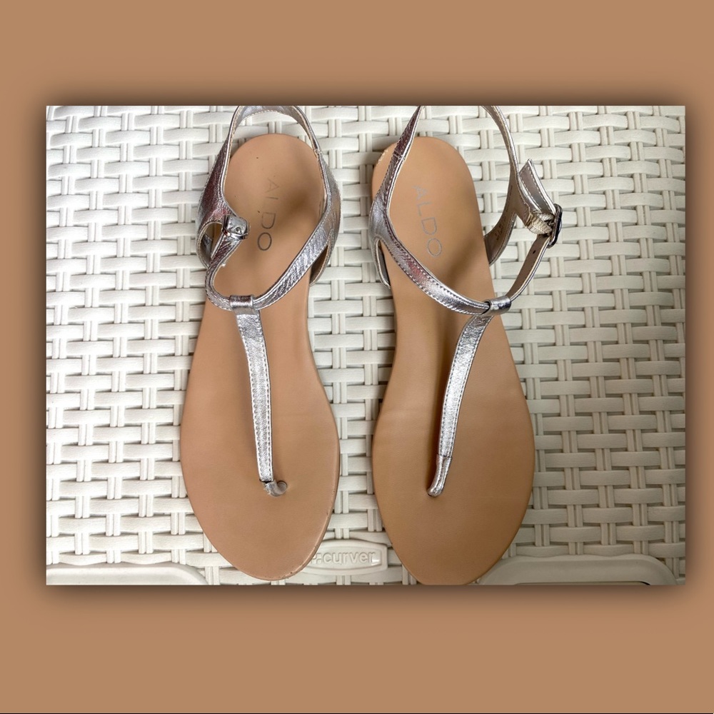ALDO Sandals 7.5 Silver Sandals Silver Shoes